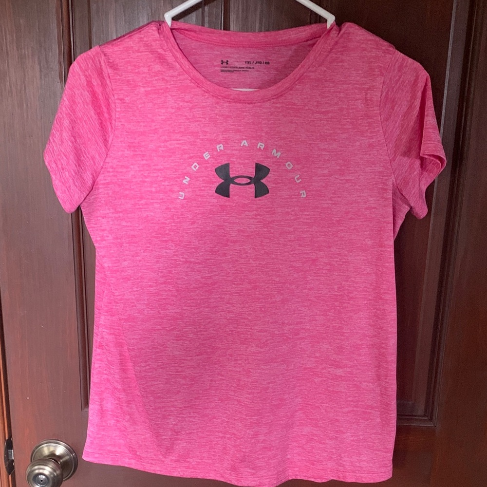 Under Armour Youth Heathered Pink Tee